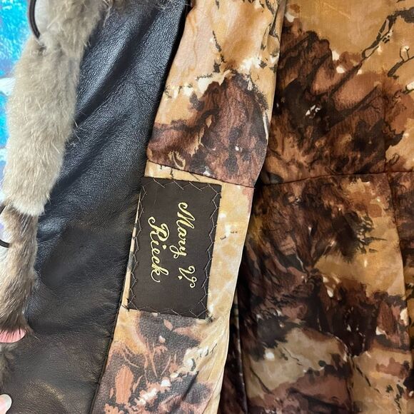 Vintage CIMA Canadian Indian Mink Art Fur Leather Patchwork Coat Medium Large - Picture 7 of 10